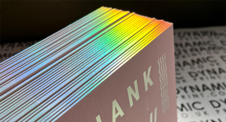 Holographic Gilt Edged Thank You Cards